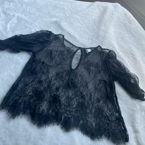 H&M black lace shirt
